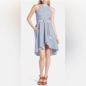 Eliza J Striped High-Low Fit & Flare Dress – Size 10